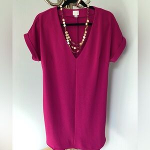 A New Day Fuchsia Pink Shift Pullover Dress Size Medium